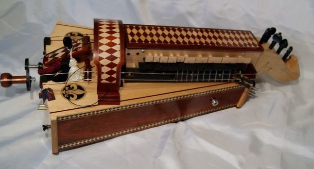 hurdy gurdy with fretboard
